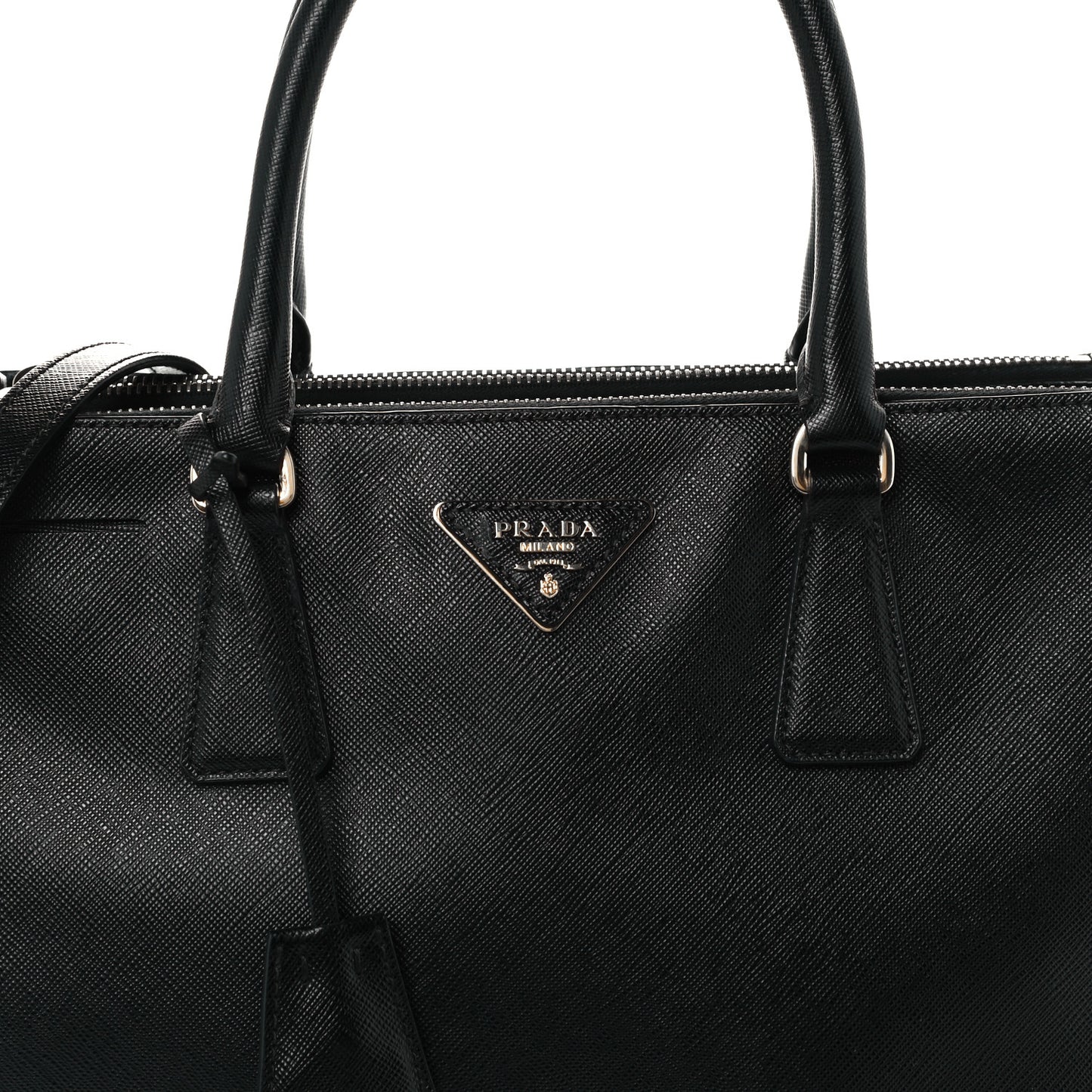 Saffiano Small Galleria Double Zip Tote Black