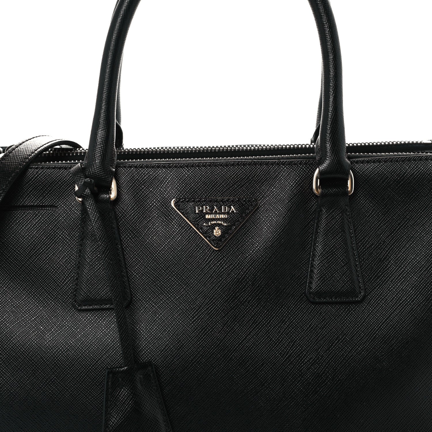 Prada Saffiano Small Galleria Double Zip Tote Black 9 of 11