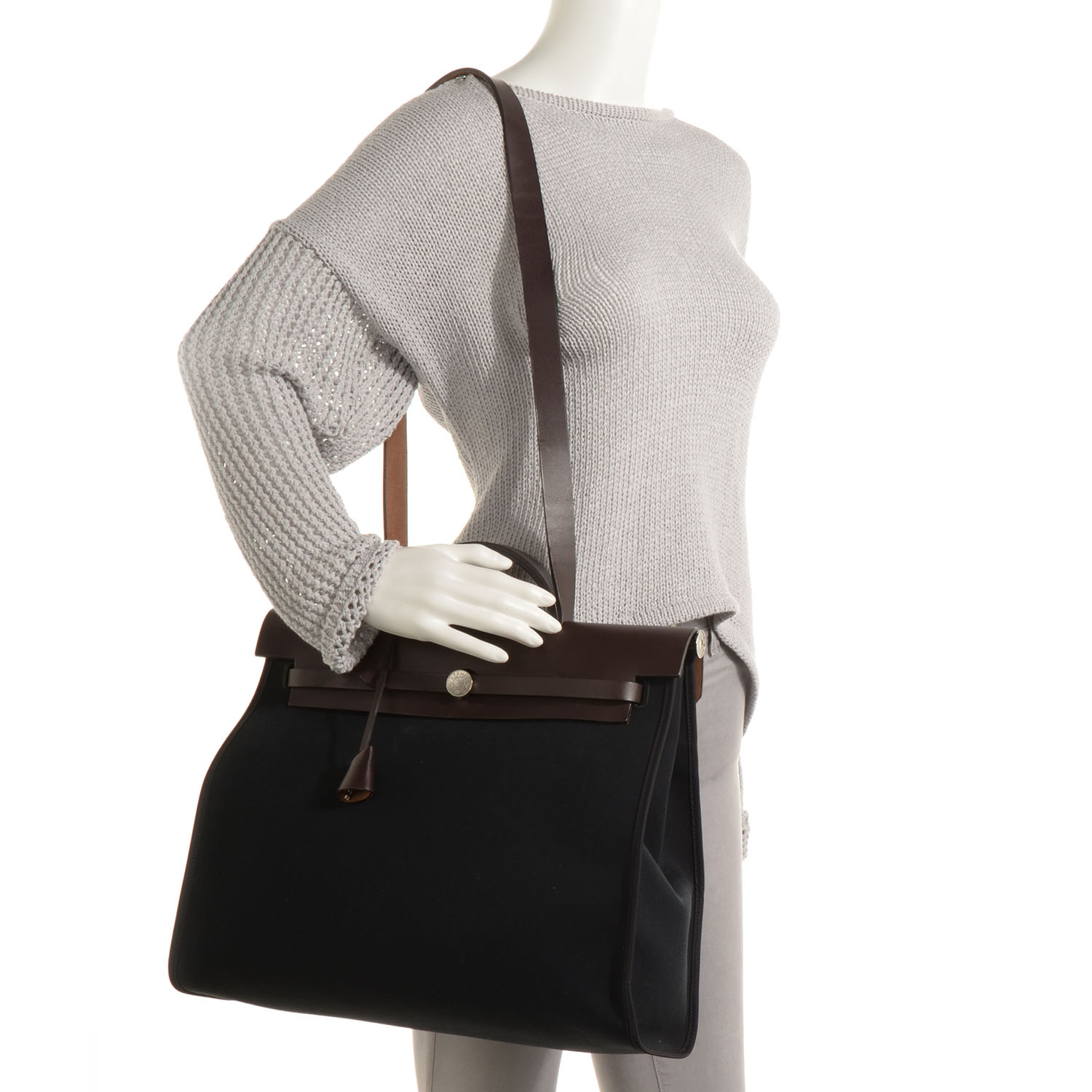 Hermes Toile Herbag Zip 39 Black 2 of 8