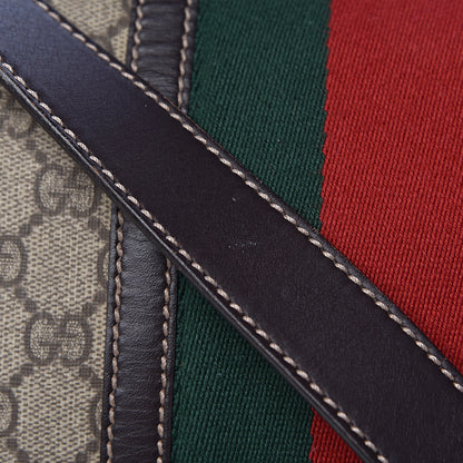 Gucci GG Plus Monogram Web Large Flap Messenger Bag Beige Dark Brown 9 of 12