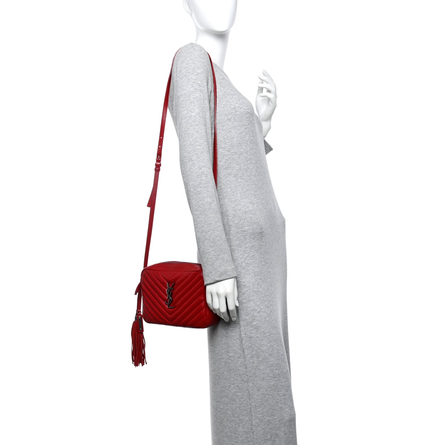Calfskin Matelasse Monogram Lou Camera Bag Red