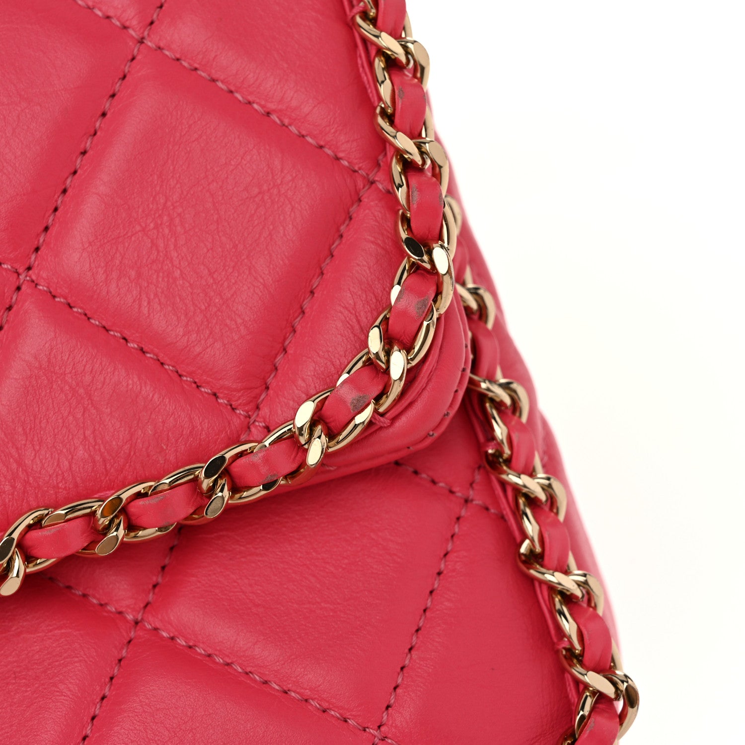 Chanel Crumpled Calfskin Medium Chain All Over Flap Pink 11 of 12