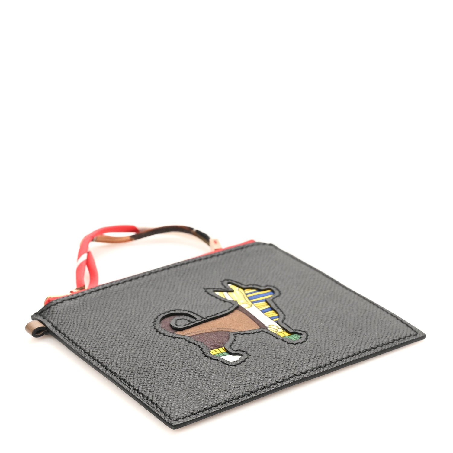 Hermes Epsom Swift Petit H Dog Flat Case Black Multicolor 4 of 7