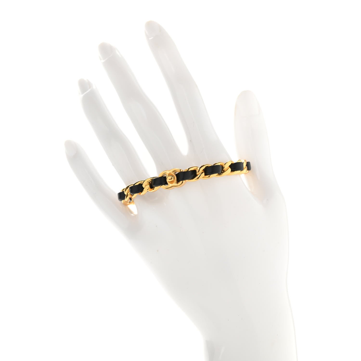 Chanel Lambskin More Is More Cuff Bracelet Black Gold 2 of 4