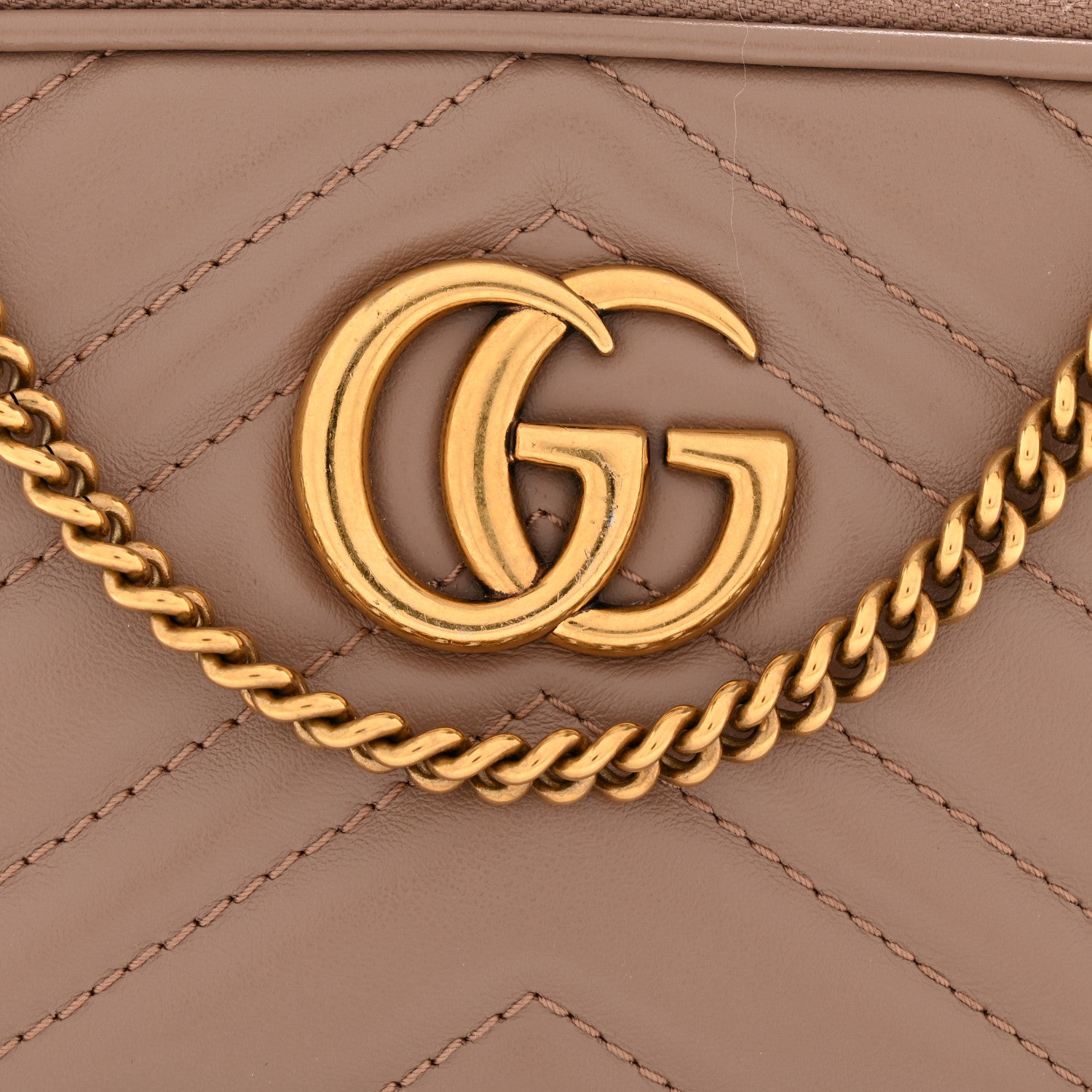 Gucci Calfskin Matelasse Mini GG Marmont Chain Crossbody Bag Porcelain Rose 11 of 12