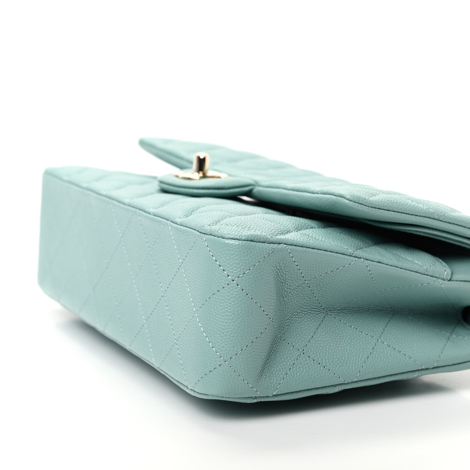 Chanel Caviar Quilted Medium Double Flap Light Blue 7 of 10