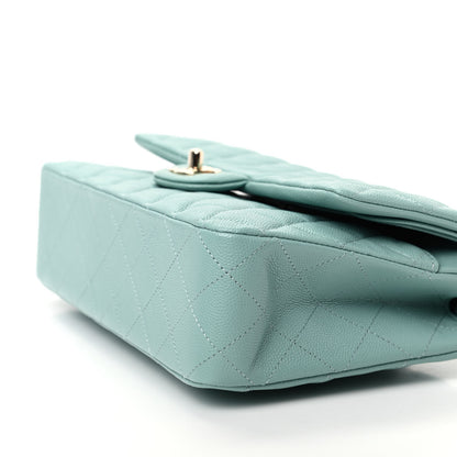 Chanel Caviar Quilted Medium Double Flap Light Blue 7 of 10