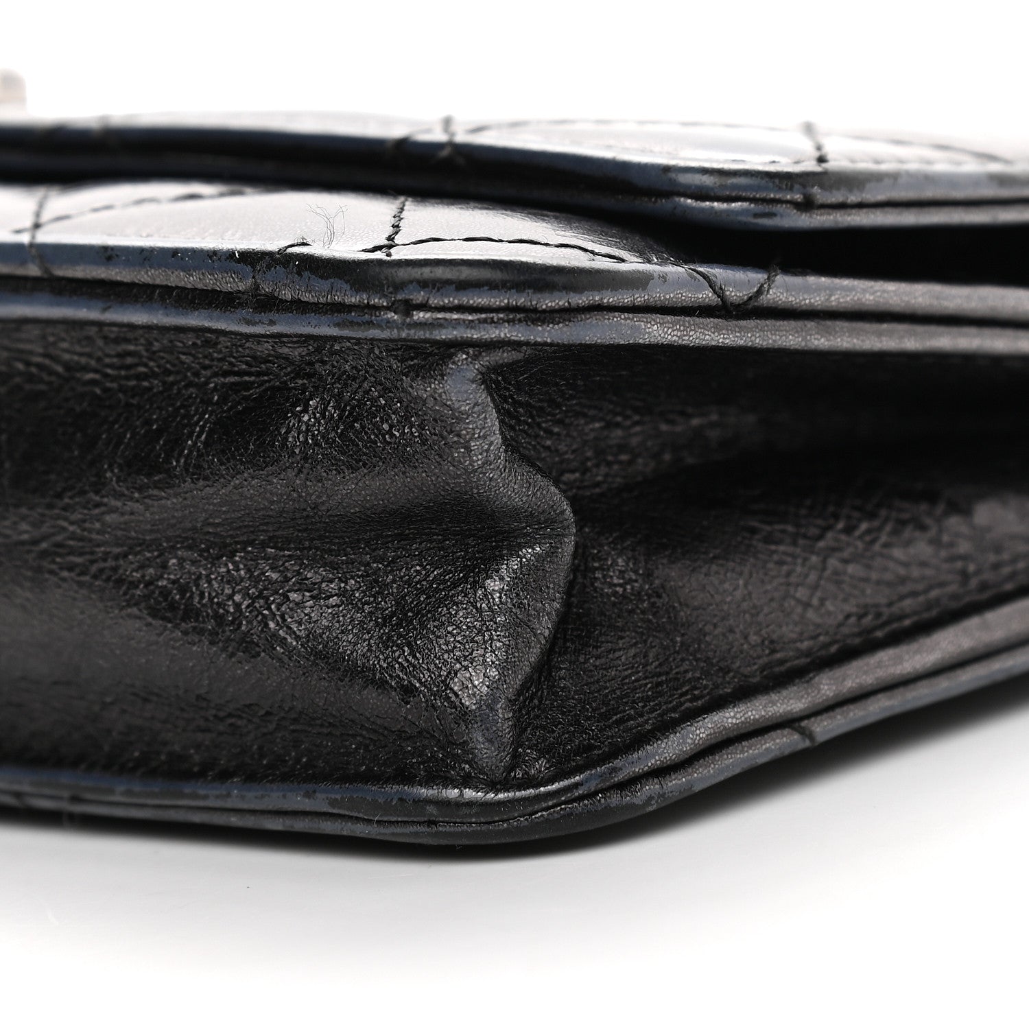 Chanel Metallic Aged Calfskin Quilted Reissue Wallet On Chain WOC Black 10 of 11