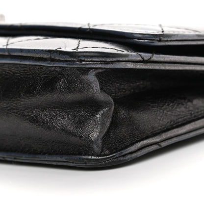 Chanel Metallic Aged Calfskin Quilted Reissue Wallet On Chain WOC Black 10 of 11