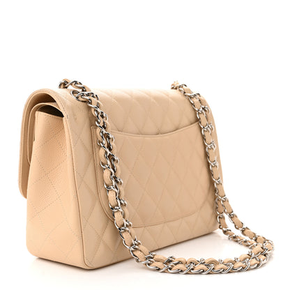 Chanel Caviar Quilted Jumbo Double Flap Light Beige 3 of 12