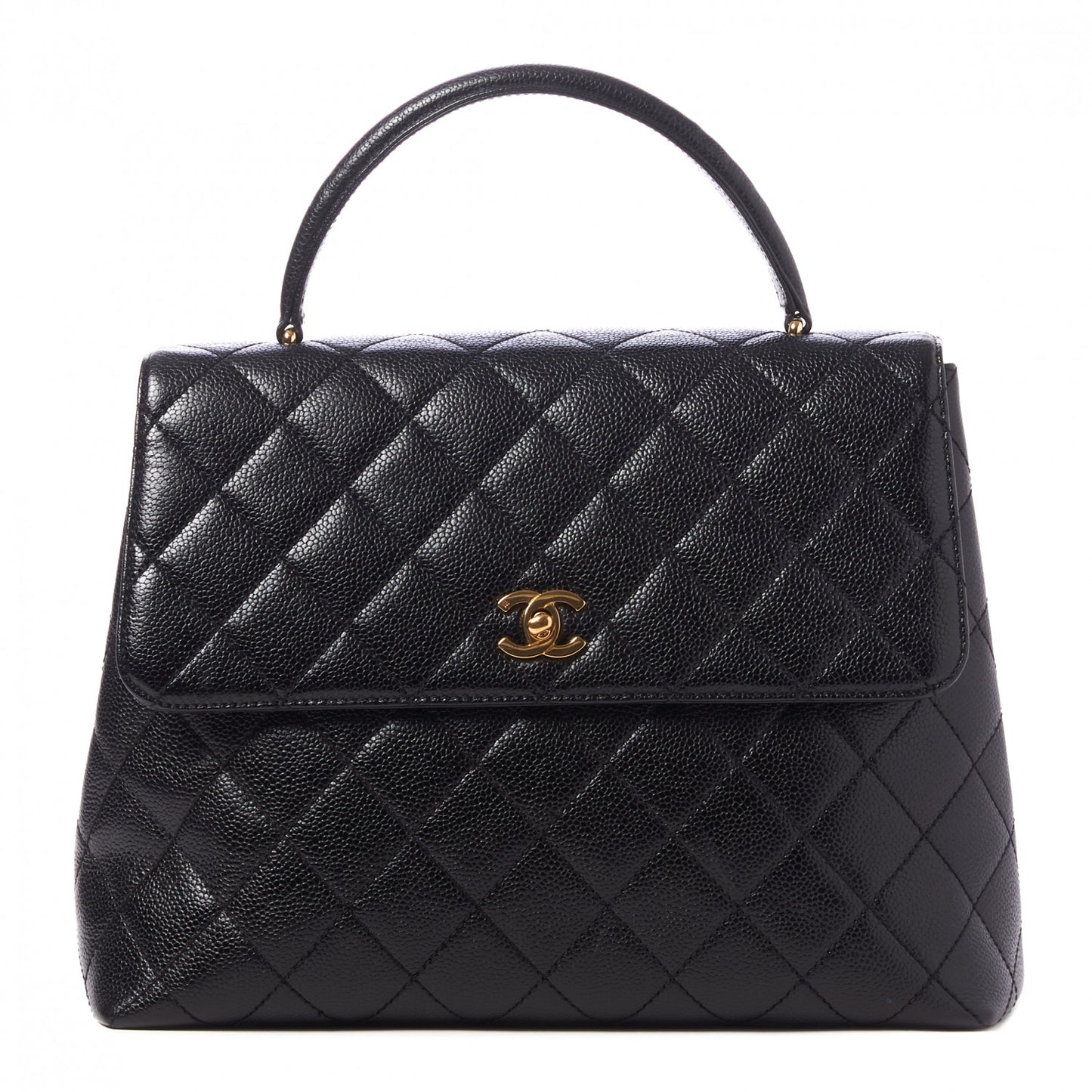 Caviar Quilted Jumbo Kelly Flap Black