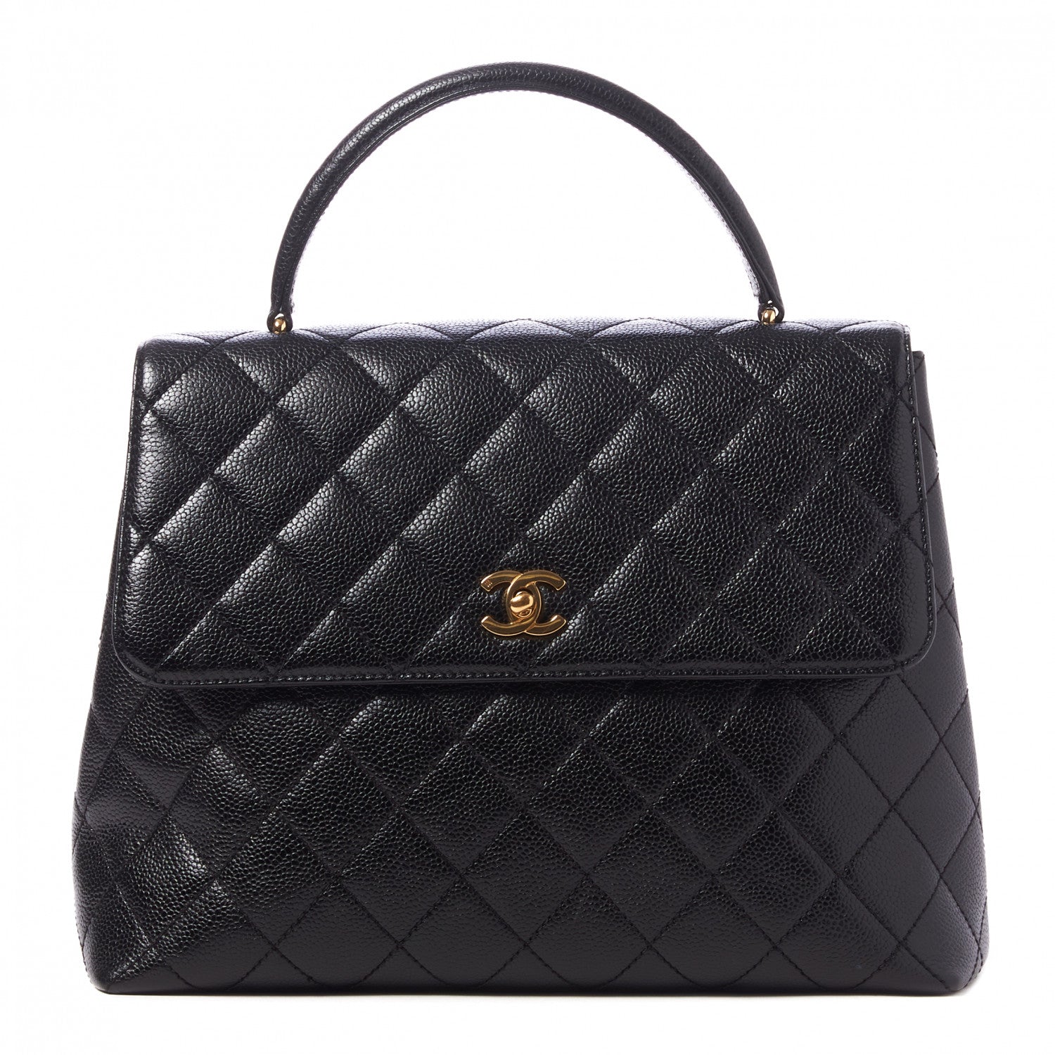 Chanel Caviar Quilted Jumbo Kelly Flap Black 1 of 9