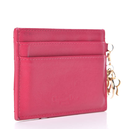Christian Dior Lambskin Cannage Lady Dior Card Holder Fuchsia 3 of 10