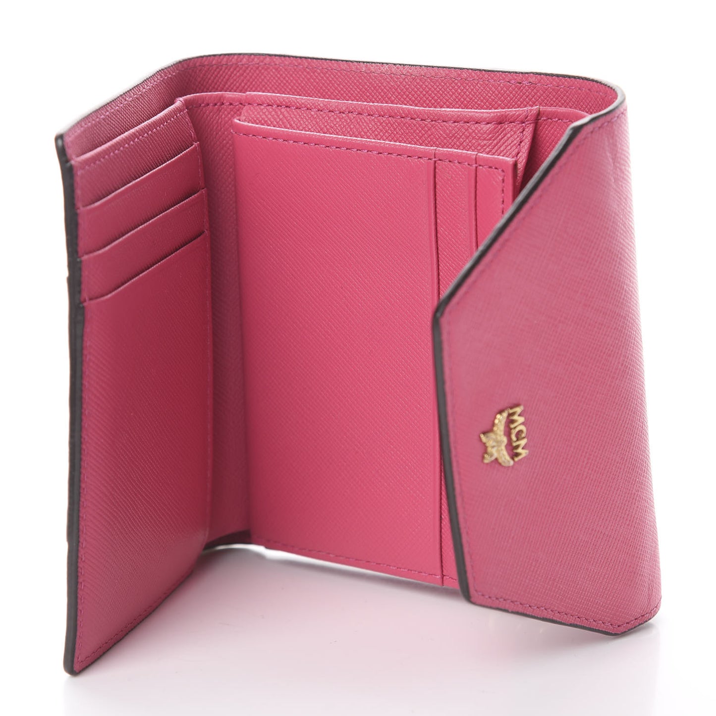 Visetos Tri-Fold Love Letter Flap Wallet Cognac Pink