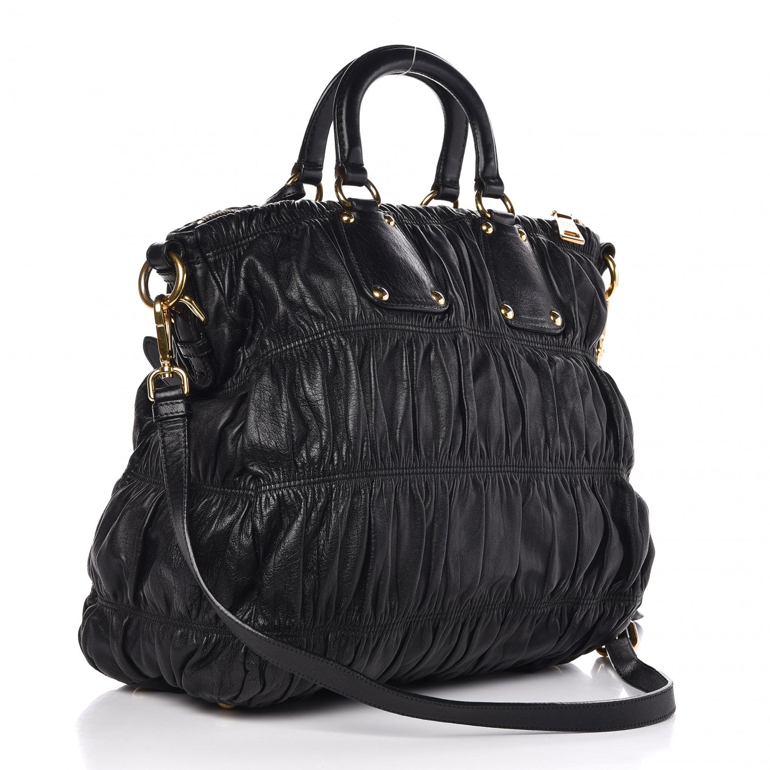Prada Nappa Gaufre Tote Black 3 of 10
