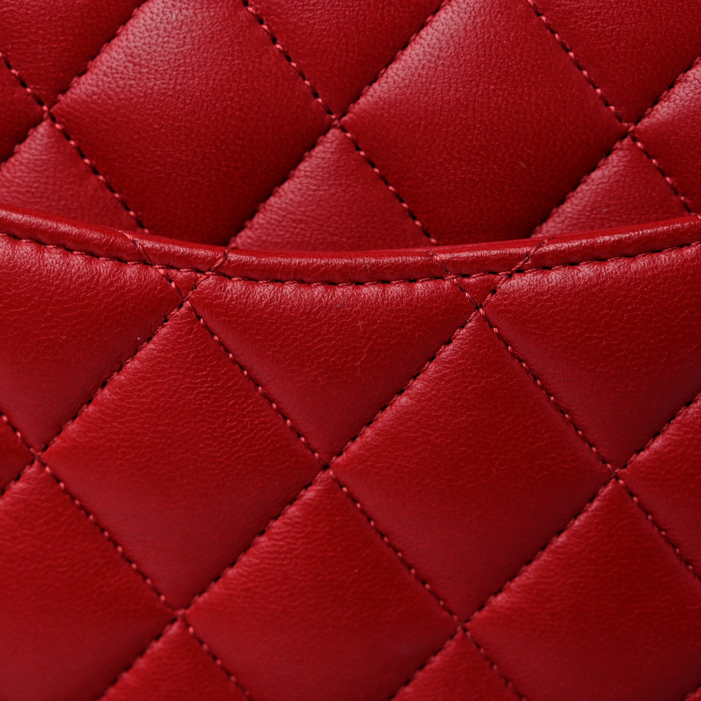 Lambskin Quilted Small Double Flap Red