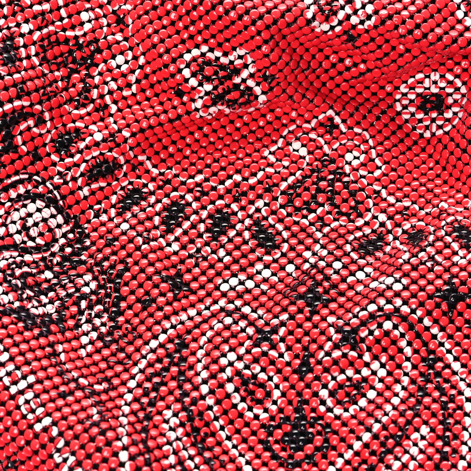 Alexander Wang Twill Chainmail Mesh Printed Bandana Scarf Bag Bright Red 7 of 10