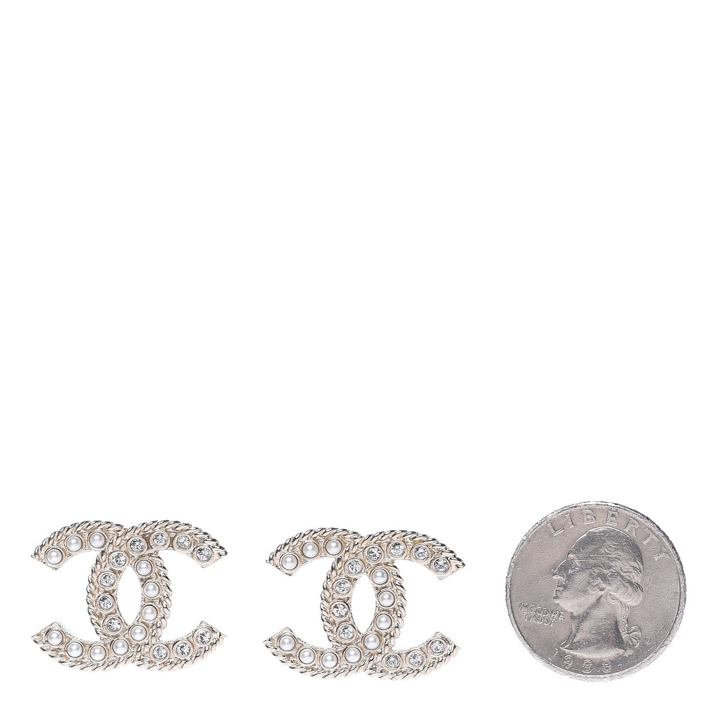 Pearl Crystal April In Paris CC Earrings Light Gold