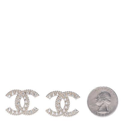 Chanel Pearl Crystal April In Paris CC Earrings Light Gold 2 of 5