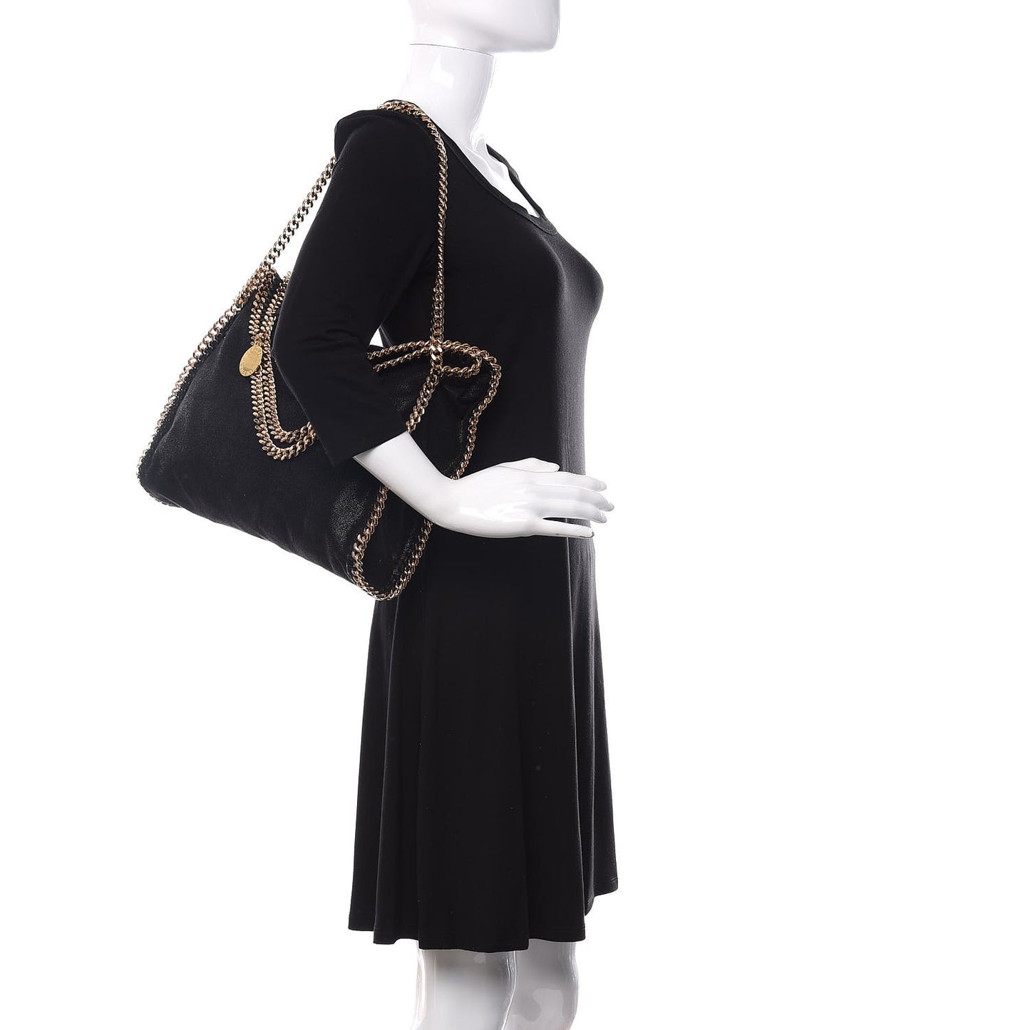 Shaggy Deer Falabella Fold Over Tote Black
