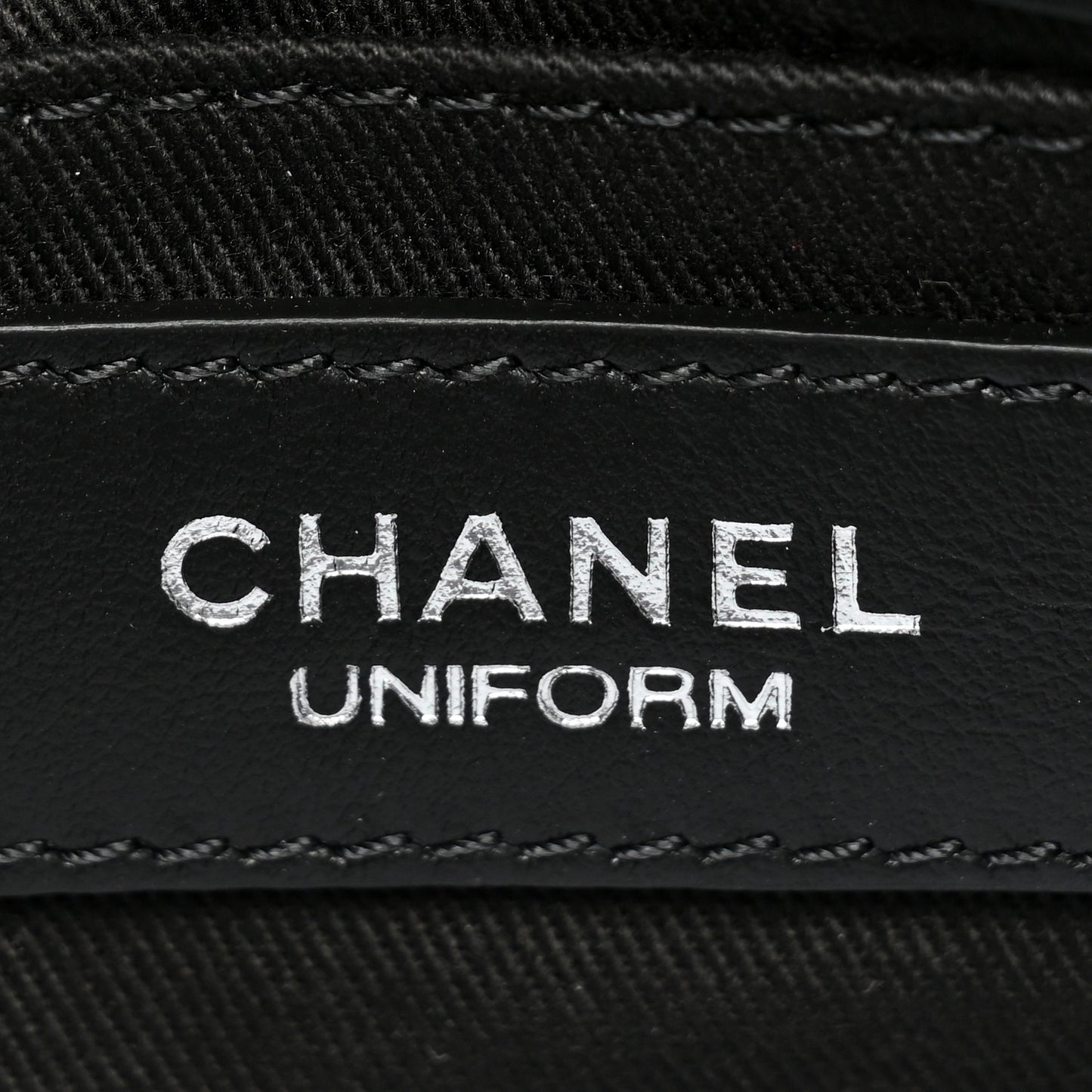Calfskin Quilted CC Uniform Flap Belt Bag Black