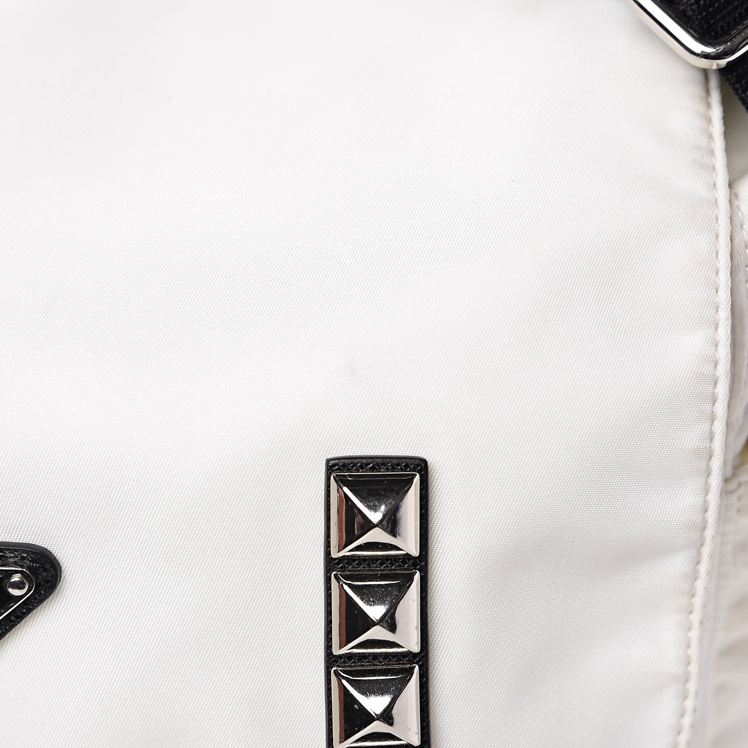 Prada Nylon New Vela Studded Messenger White Fuoco 17 of 18