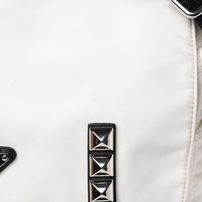 Prada Nylon New Vela Studded Messenger White Fuoco 17 of 18