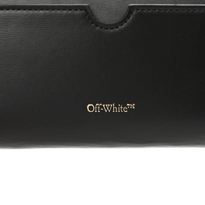 Off-White Calfskin Jitney Quote Flap Wallet On Chain Black 6 of 11