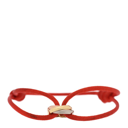 Cartier 18K Pink Yellow White Gold Trinity Cord Bracelet Red 1 of 3
