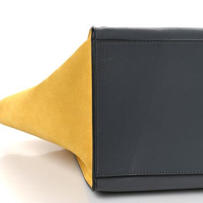 Celine Smooth Calfskin Suede Medium Tri-Color Trapeze Mustard 7 of 11