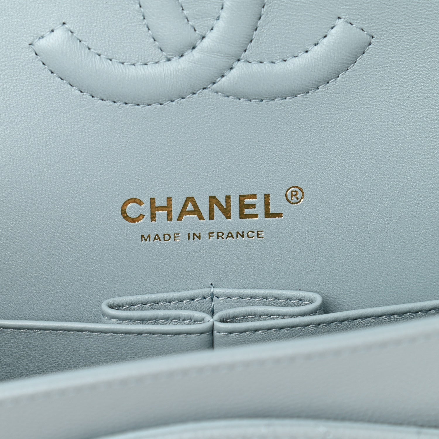Chanel Caviar Quilted Medium Double Flap Light Blue 5 of 10
