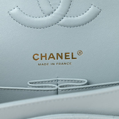 Chanel Caviar Quilted Medium Double Flap Light Blue 5 of 10