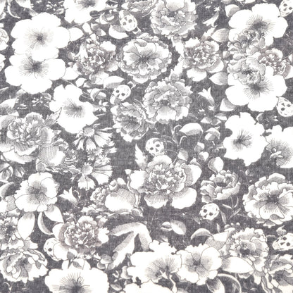 Alexander McQueen Silk Floral Eaten Logo Skull Scarf Ivory Black 6 of 6
