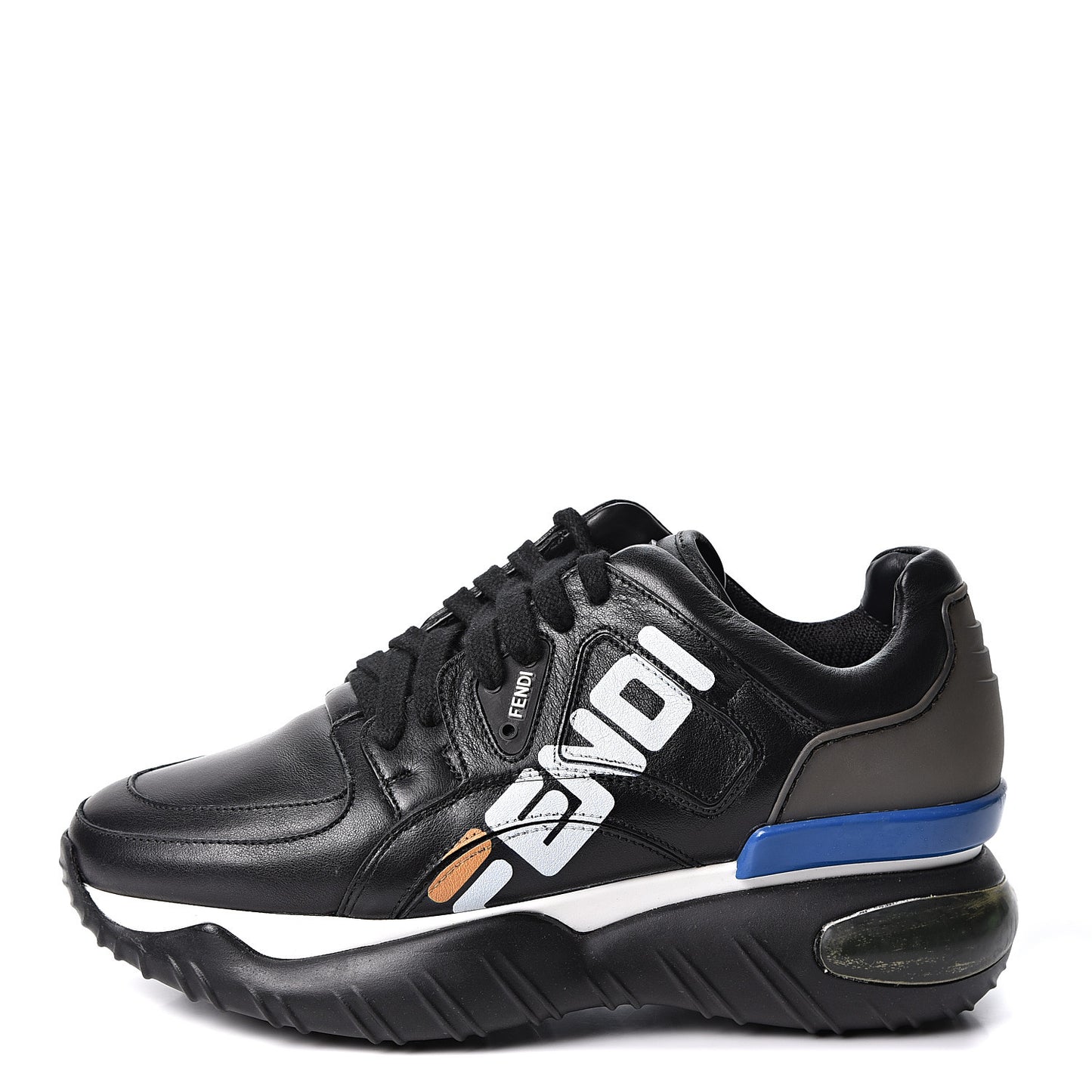X FILA Vitello Mania Painted Womens Chunky Sneakers 37.5 Black Zucca Ice White