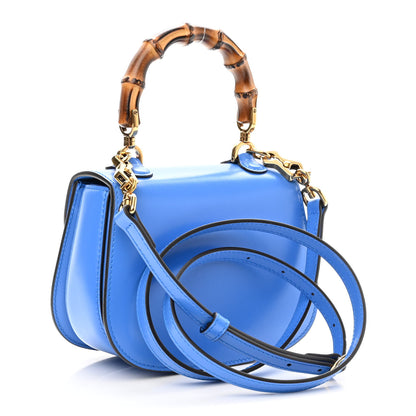 Gucci Boarded Dyana Lux Calfskin Web Mini Bamboo 1947 Top Handle Bag Blue 2 of 8