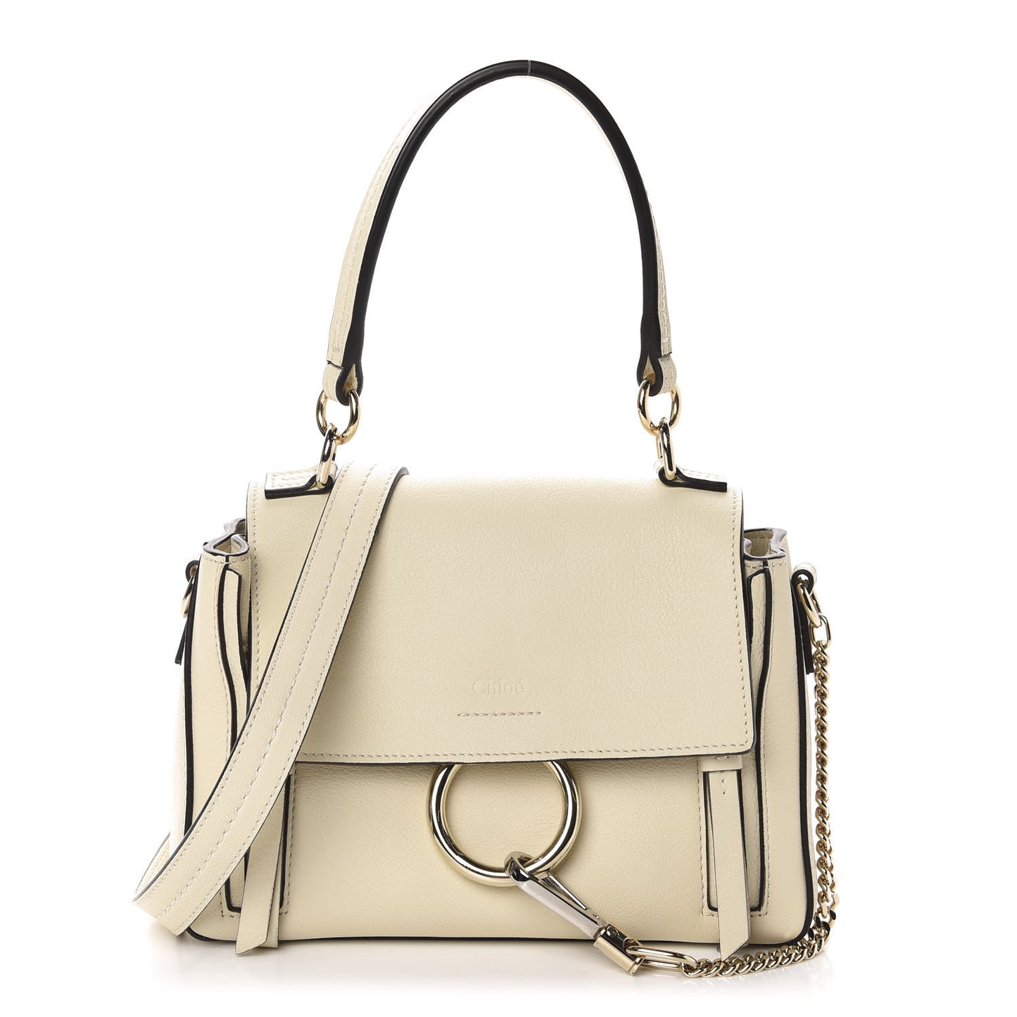 Calfskin Mini Faye Day Shoulder Bag Off White