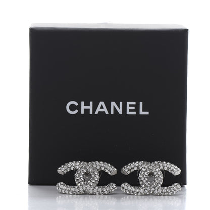 Chanel Crystal CC Treasure Chest Earrings Silver 5 of 5