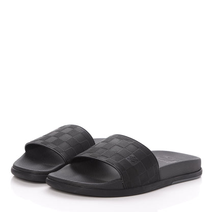 Louis Vuitton Rubber Damier Mens Waterfront Mules 6 Black 3 of 10