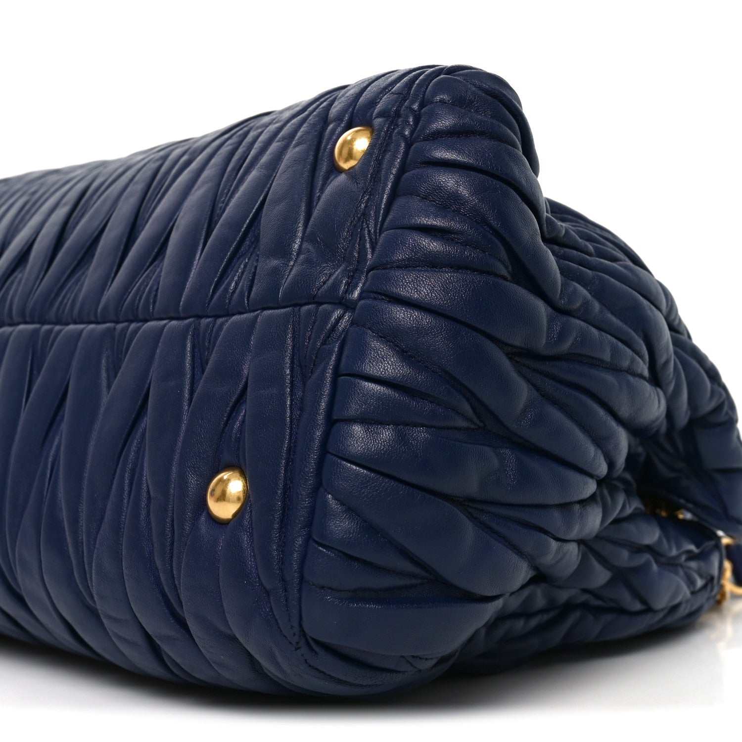 Miu Miu Nappa Matelasse Bauletto Top Handle Bowler Blue 1885266