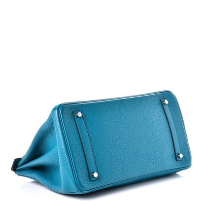 Hermes Taurillon Clemence Birkin 35 Bleu Izmir 4 of 42