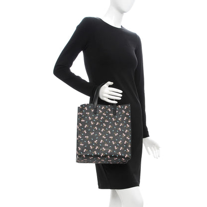 Givenchy Coated Canvas Hibiscus Print Small Stargate Shopper Tote Black Multicolor 3 of 9
