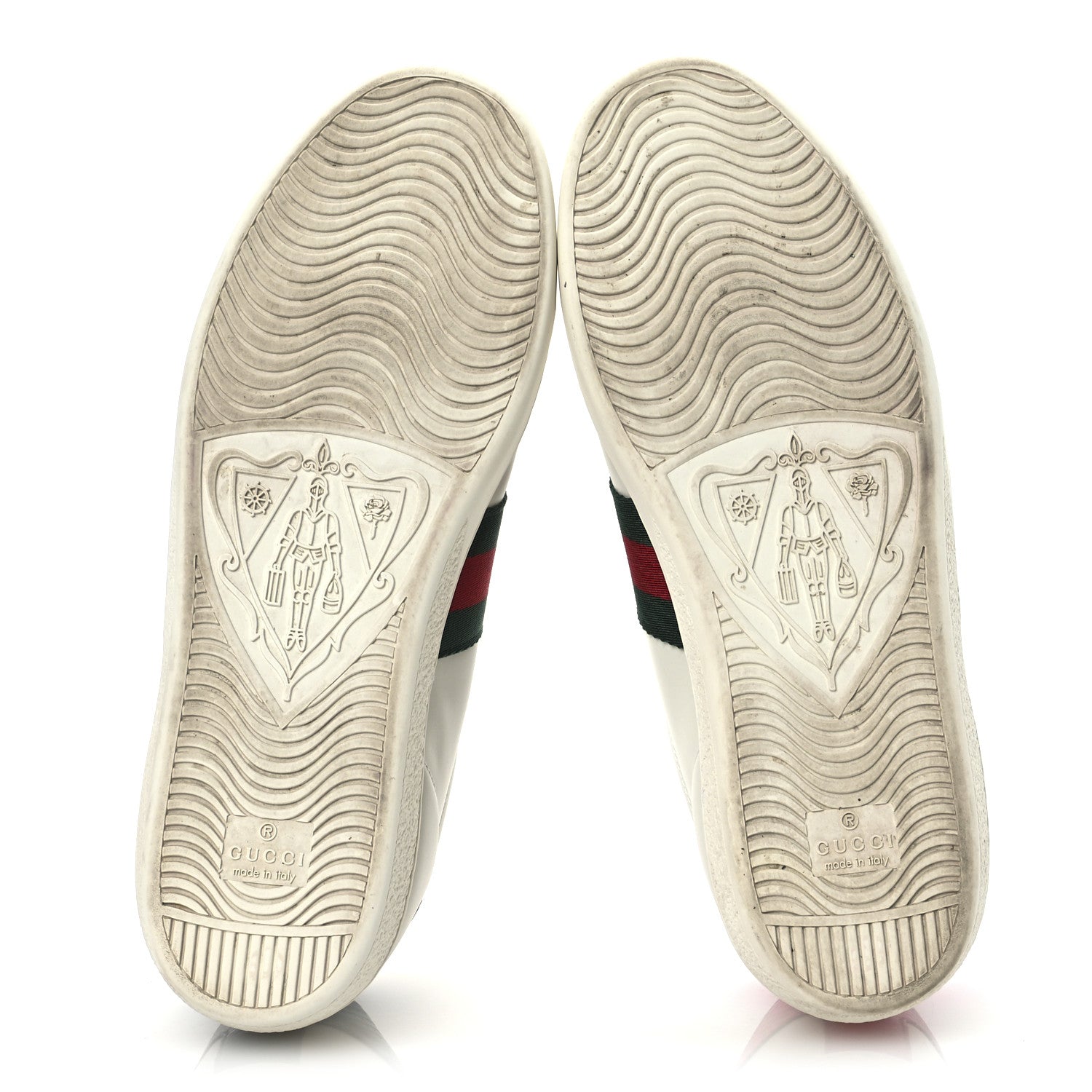 Gucci Calfskin Ayers Bee Embroidered Womens Ace Sneakers 37.5 White Green 8 of 15