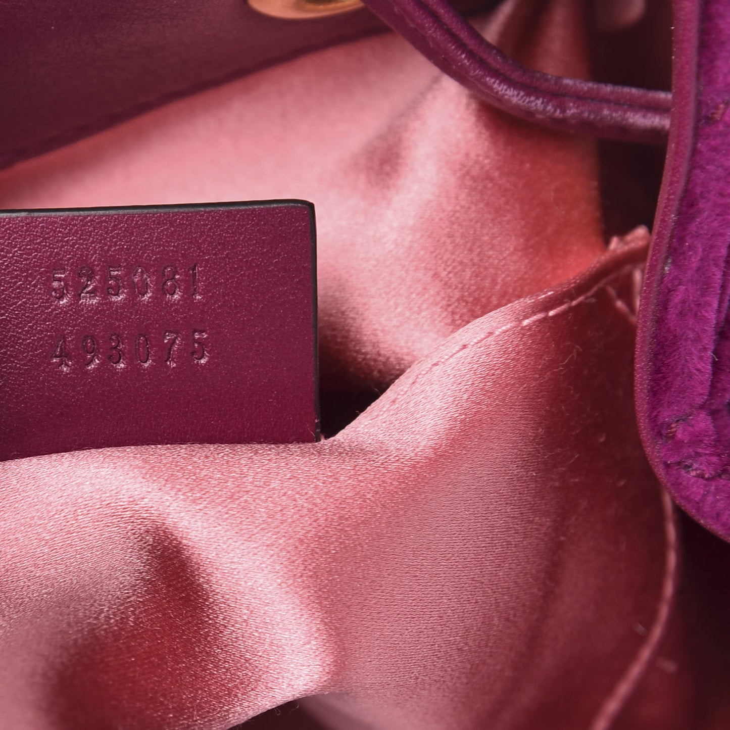 Velvet Matelasse GG Marmont Bucket Bag Fuchsia Violet Cyclamen