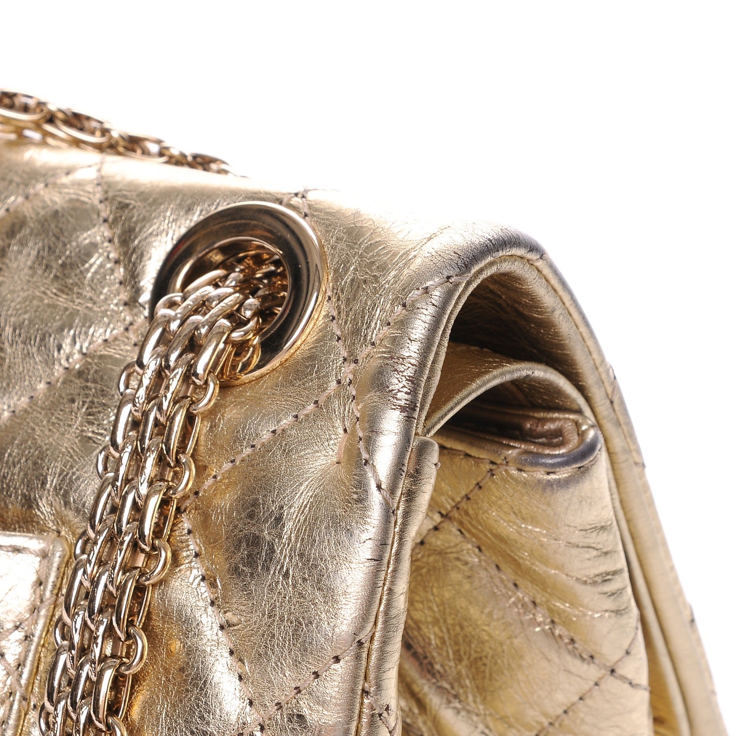 Chanel Metallic Aged Calfskin Quilted 2.55 Reissue 228 Flap Light Gold 19 of 19