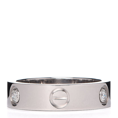 Cartier 18K White Gold 3 Diamond 5.5mm LOVE Ring 57 8 3 of 5