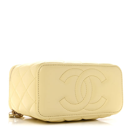 Chanel Lambskin Quilted Small Vanity Case With Chain Light Yellow 4 of 12