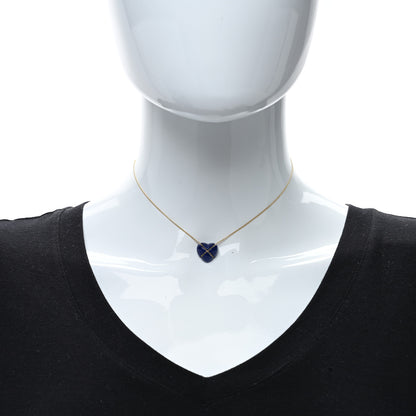 Tiffany 18K Yellow Gold Lapis Lazuli Crossover Heart Pendant Necklace 2 of 4