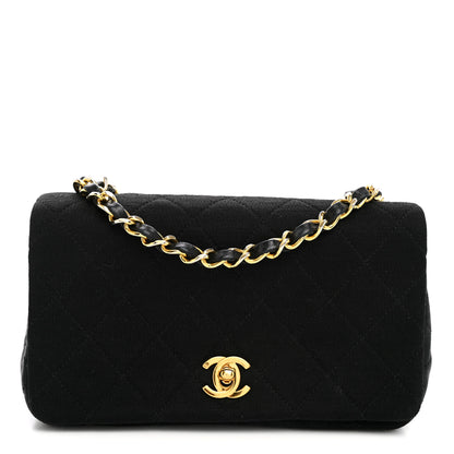 Chanel Jersey Calfskin Quilted Mini Single Flap Bag Black 1 of 10