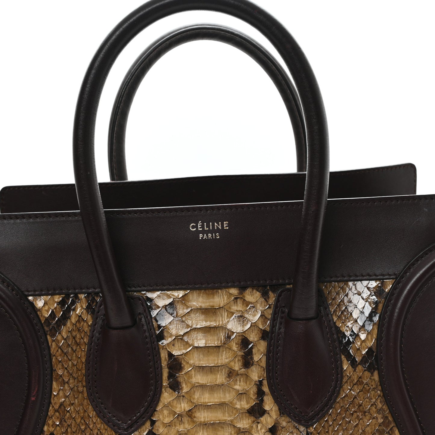 Snakeskin Suede Mini Luggage Brown Multicolor