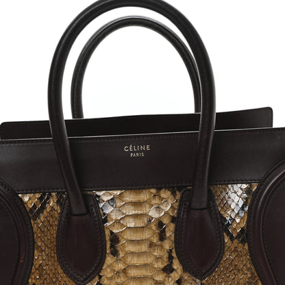 Celine Snakeskin Suede Mini Luggage Brown Multicolor 7 of 10